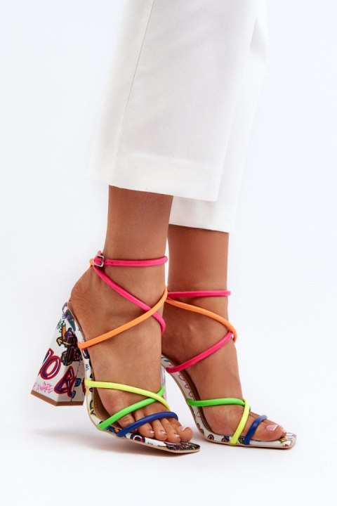 Sandały Model Josette FY2125-3 Multicolor/White - Step in style Step in style Sandały Model Josette FY2125-3 Multicolor/White - Step in style Step in style