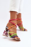 Sandały Model Josette FY2125-3 Multicolor/White - Step in style Step in style Sandały Model Josette FY2125-3 Multicolor/White - Step in style Step in style