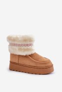 Śniegowce Model Deepanti 20201-4B Camel - Step in style Step in style Śniegowce Model Deepanti 20201-4B Camel - Step in style Step in style