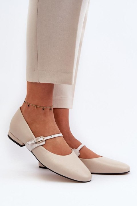 Baleriny Model Laura Messi 2774/254-109 Beige - Step in style Step in style Baleriny Model Laura Messi 2774/254-109 Beige - Step in style Step in style
