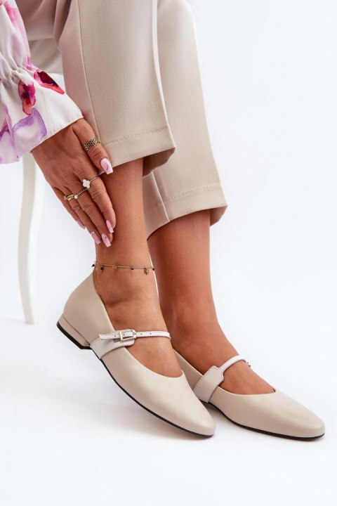 Baleriny Model Laura Messi 2774/254-109 Beige - Step in style Step in style Baleriny Model Laura Messi 2774/254-109 Beige - Step in style Step in style