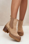 Botki Model Irissinae KE217 Beige - Step in style Step in style Botki Model Irissinae KE217 Beige - Step in style Step in style
