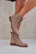 Botki Model S.Barski HY51-136 Beige - Step in style Step in style Botki Model S.Barski HY51-136 Beige - Step in style Step in style