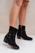 Botki Model Zazoo 3444/2 Black Zamsz - Step in style Step in style Botki Model Zazoo 3444/2 Black Zamsz - Step in style Step in style