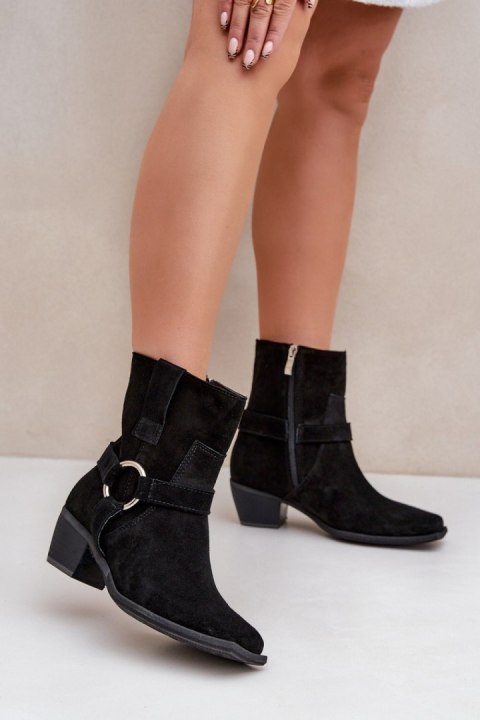 Botki Model Zazoo 3444/2 Black Zamsz - Step in style Step in style Botki Model Zazoo 3444/2 Black Zamsz - Step in style Step in style