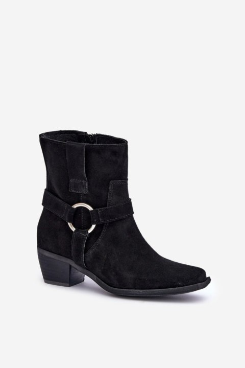 Botki Model Zazoo 3444/2 Black Zamsz - Step in style Step in style Botki Model Zazoo 3444/2 Black Zamsz - Step in style Step in style