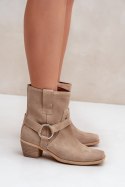 Botki Model Zazoo 3444/2 Light Beige Zamsz - Step in style Step in style