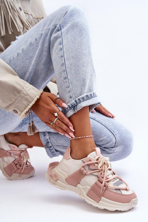 Buty Sportowe Model Chillout! BL357P Beige/Pink - Step in style Step in style Buty Sportowe Model Chillout! BL357P Beige/Pink - Step in style Step in style