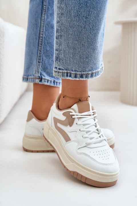 Buty Sportowe Model Henizore 1W-N3 White/Beige - Step in style Step in style Buty Sportowe Model Henizore 1W-N3 White/Beige - Step in style Step in style