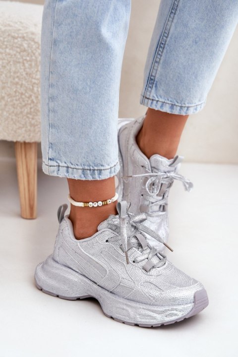 Buty Sportowe Model Porrot YY-102 Silver - Step in style Step in style Buty Sportowe Model Porrot YY-102 Silver - Step in style Step in style