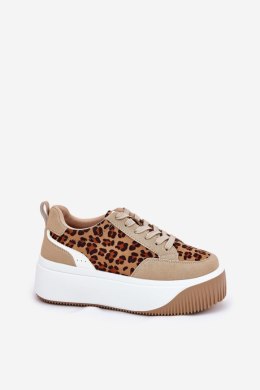 Buty Sportowe Model Tamorniel PL359 panterka Beige - Step in style Step in style