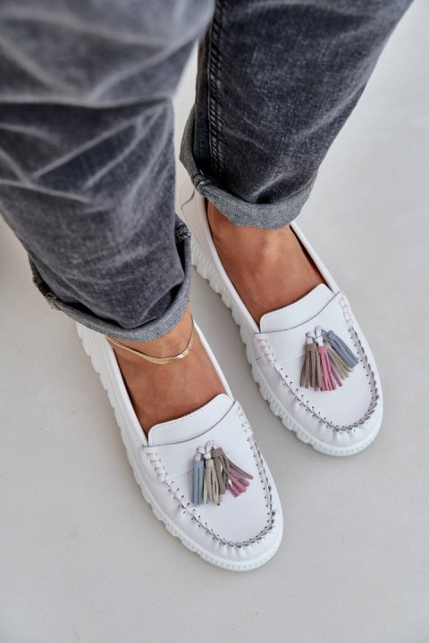 Mokasyny Model Eleazetta 25PB18-8561 White - Step in style Step in style Mokasyny Model Eleazetta 25PB18-8561 White - Step in style Step in style