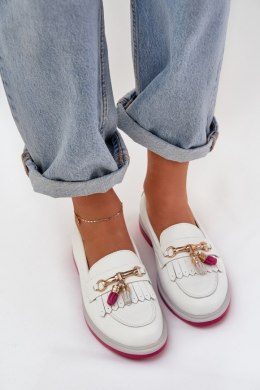Mokasyny Model S.Barski LR51-768 White - Step in style Step in style