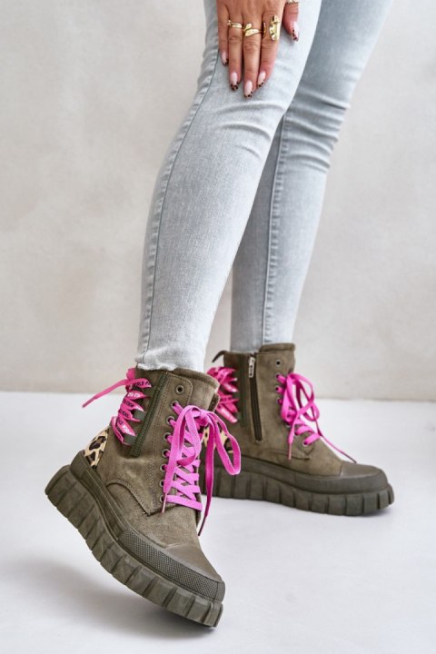 Botki Model Edidda 24BT26-7378 Panterka/Green - Step in style Step in style Botki Model Edidda 24BT26-7378 Panterka/Green - Step in style Step in style