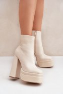Botki Model Selahra JA-26 Light Beige - Step in style Step in style Botki Model Selahra JA-26 Light Beige - Step in style Step in style
