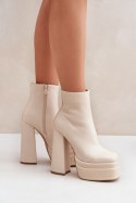 Botki Model Selahra JA-26 Light Beige - Step in style Step in style Botki Model Selahra JA-26 Light Beige - Step in style Step in style