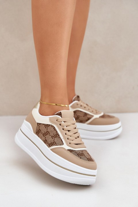 Buty Sportowe Model Fenarra LA312P Beige - Step in style Step in style Buty Sportowe Model Fenarra LA312P Beige - Step in style Step in style