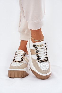 Buty Sportowe Model Telanila PL360 Beige/Gold Wzór - Step in style Step in style