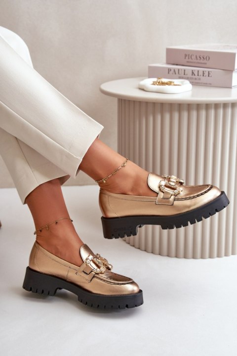 Mokasyny Model Chebello 4369 Gold - Step in style Step in style Mokasyny Model Chebello 4369 Gold - Step in style Step in style