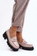 Mokasyny Model DA MR870-32 Beige - Step in style Step in style Mokasyny Model DA MR870-32 Beige - Step in style Step in style