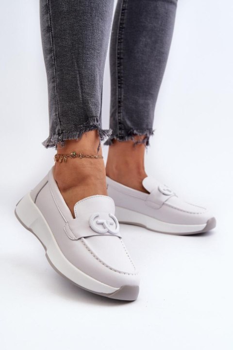 Mokasyny Model S.Barski LR490 Light Grey - Step in style Step in style Mokasyny Model S.Barski LR490 Light Grey - Step in style Step in style