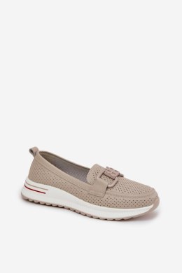 Mokasyny Model S.Barski LR51-556 Beige - Step in style Step in style