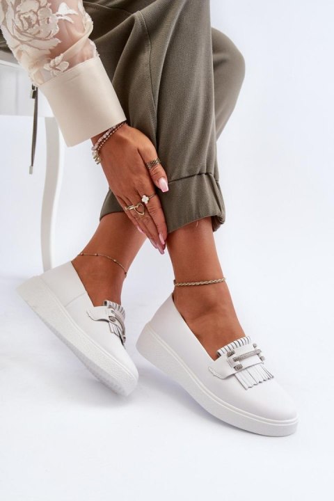 Mokasyny Model S.Barski LR590 White - Step in style Step in style Mokasyny Model S.Barski LR590 White - Step in style Step in style