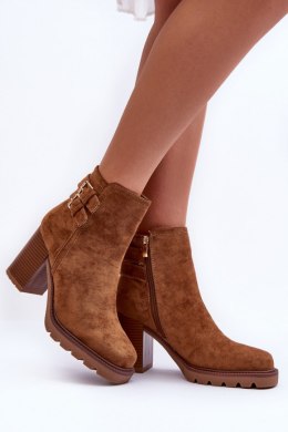 Botki Model Makeline H8-526 Brown Zamsz - Step in style Step in style