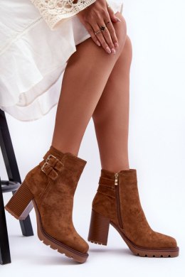 Botki Model Makeline H8-526 Brown Zamsz - Step in style Step in style