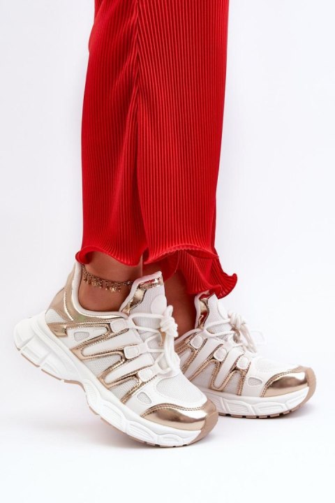Buty Sportowe Model Ahmani NB633P White/Gold - Step in style Step in style Buty Sportowe Model Ahmani NB633P White/Gold - Step in style Step in style