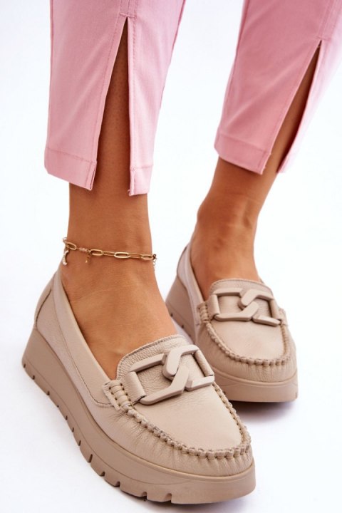 Mokasyny Model Desmond 10141 Beige - Step in style Step in style Mokasyny Model Desmond 10141 Beige - Step in style Step in style