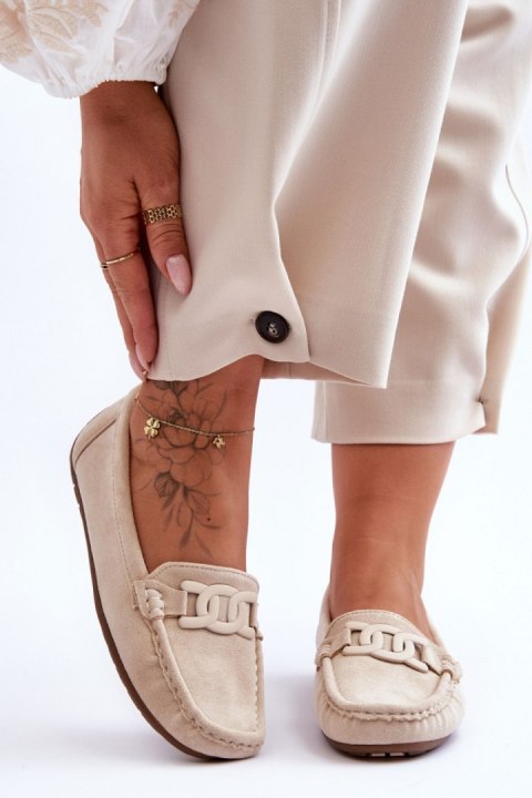 Mokasyny Model Rabell DF711 Beige - Step in style Step in style Mokasyny Model Rabell DF711 Beige - Step in style Step in style