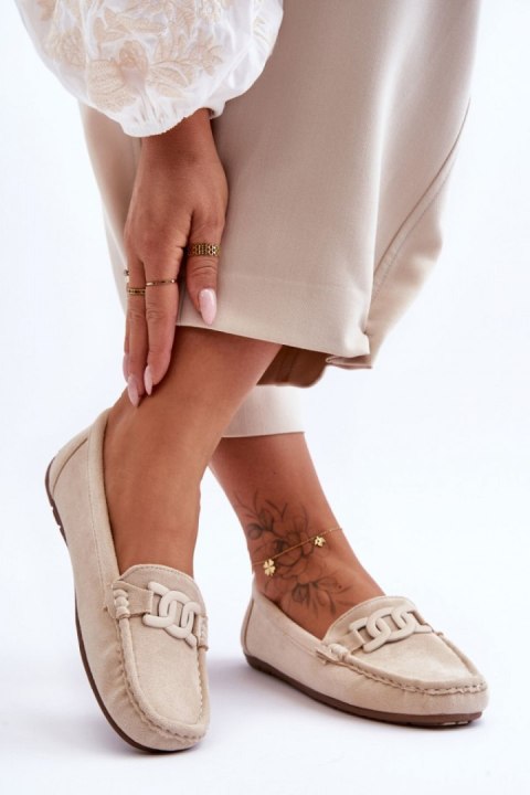 Mokasyny Model Rabell DF711 Beige - Step in style Step in style Mokasyny Model Rabell DF711 Beige - Step in style Step in style