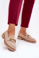 Mokasyny Model Seffolia J1801 Beige - Step in style Step in style Mokasyny Model Seffolia J1801 Beige - Step in style Step in style