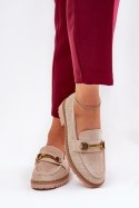 Mokasyny Model Seffolia J1801 Beige - Step in style Step in style Mokasyny Model Seffolia J1801 Beige - Step in style Step in style