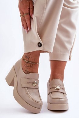 Półbuty Model Dunadia 20148 Beige Skóra - Step in style Step in style