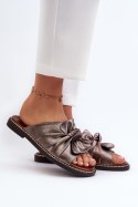 Sandał Klapki Model Nelvira RMR2266-8 Miedź - Step in style Step in style Sandał Klapki Model Nelvira RMR2266-8 Miedź - Step in style Step in style