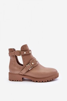 Botki Model Klarisa M327 Beige - Step in style Step in style