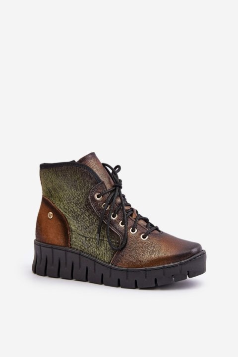 Botki Model Maciejka 06702-09 Green/Gold - Step in style Step in style Botki Model Maciejka 06702-09 Green/Gold - Step in style Step in style