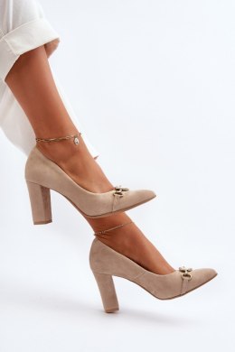 Czółenka Model Zazoo 2453/OS Cappuccino Zamsz - Step in style Step in style
