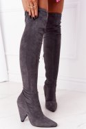 Kozaki Model Lu Boo XW37356 Grey Zamsz - Step in style Step in style Kozaki Model Lu Boo XW37356 Grey Zamsz - Step in style Step in style