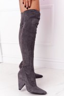 Kozaki Model Lu Boo XW37356 Grey Zamsz - Step in style Step in style Kozaki Model Lu Boo XW37356 Grey Zamsz - Step in style Step in style