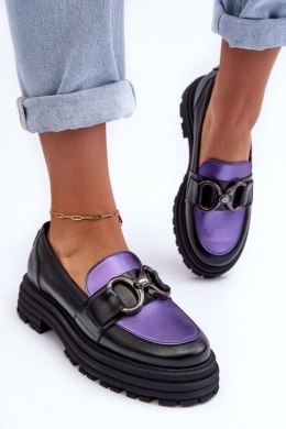 Loafersy Model Elkiza 2692 173-805 Black/Violet - Step in style Step in style