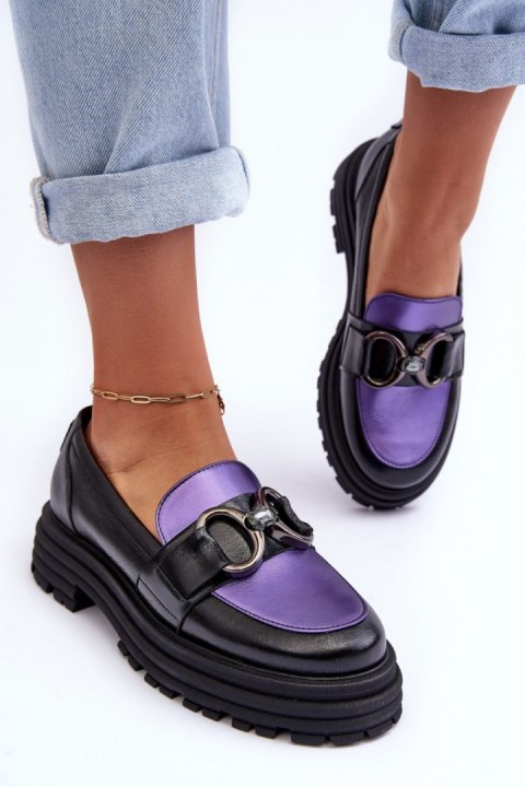 Loafersy Model Elkiza 2692 173-805 Black/Violet - Step in style Step in style Loafersy Model Elkiza 2692 173-805 Black/Violet - Step in style Step in style