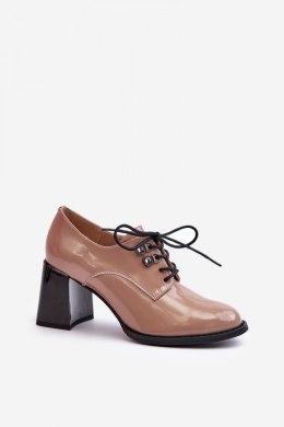 Półbuty Model Nelione 63510 Beige lakier - Step in style Step in style
