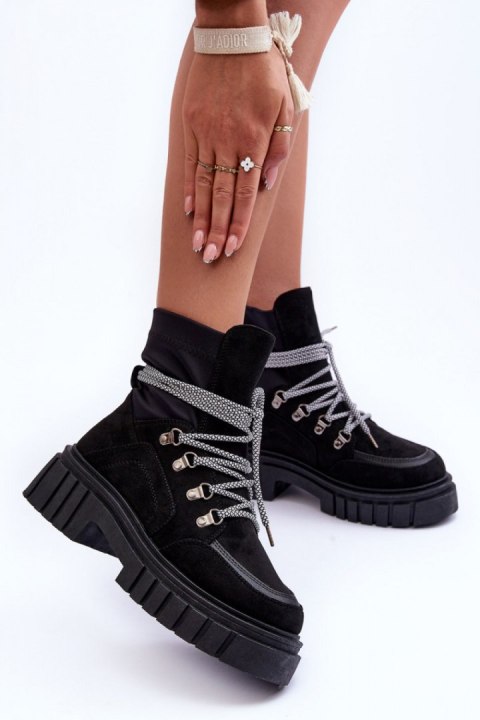 Botki Model Acorn 88-65 Black Zamsz - Step in style Step in style Botki Model Acorn 88-65 Black Zamsz - Step in style Step in style