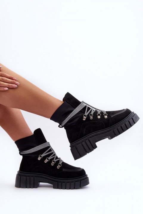 Botki Model Acorn 88-65 Black Zamsz - Step in style Step in style Botki Model Acorn 88-65 Black Zamsz - Step in style Step in style