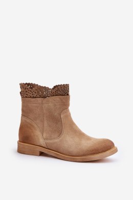 Botki Model Lewski 3624 Beige Zamsz - Step in style Step in style