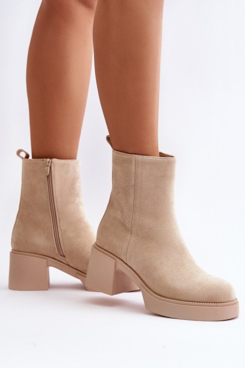 Botki Model Meriluna YK39P Light Beige - Step in style Step in style Botki Model Meriluna YK39P Light Beige - Step in style Step in style