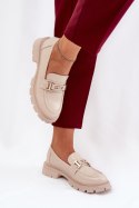 Mokasyny Model Lomnela J1003 Beige - Step in style Step in style Mokasyny Model Lomnela J1003 Beige - Step in style Step in style